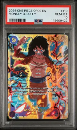 2024 ONE PIECE OP09-EMPERORS IN THE NEW WORLD #119 MONKEY D. LUFFY PSA 10 - Image 1