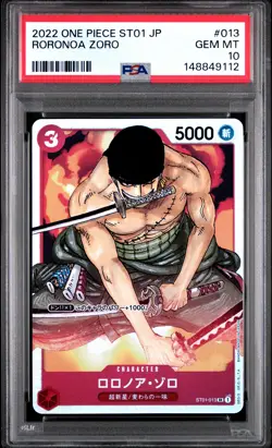 2022 ONE PIECE JAPANESE STARTER DECK ST01-STRAW HAT CREW RORONOA ZORO PSA 10 - Image 1
