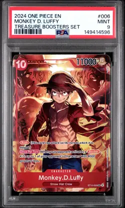 2024 ONE PIECE PROMOS TREASURE BOOSTERS SET #006 MONKEY D. LUFFY PSA 9 - Image 1