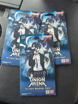 Union Arena Solo Leveling Sleeved Booster Blister Pack lot of 3 English Ver. - Image 1