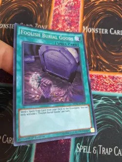 Yugioh Foolish Burial Goods MP17-EN218 Secret Rare 1st Edition Near Mint - Image 2