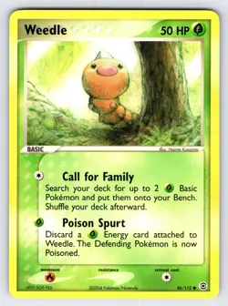 Weedle 86/112 2004 EX FireRed & LeafGreen Pokemon Card TCG Nintendo - VLP - Image 1