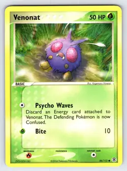 Venonat 84/112 2004 EX FireRed & LeafGreen Pokemon Card TCG Nintendo - VLP - Image 1
