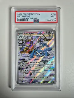 PSA 9 Metagross 178/162 Temporal Forces Illustration Rare Pokemon Card MINT - Image 1