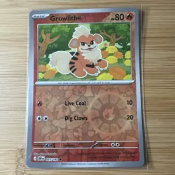 Pokemon TCG SV-Destined Rivals Growlithe #27/182 Common Reverse Holo - Image 1