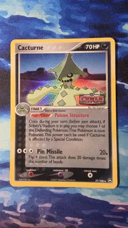 Cacturne 27/108 Power Keepers Holo NM Pokemon Card - Image 1