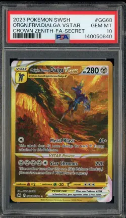 2023 Pokemon SWSH Crown Zenith Secret #GG68 Origin Forme Dialga Vstar PSA 10 - Image 1