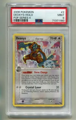 2006 POKEMON POP SERIES 4 DEOXYS #2/17 BLACK STAR PROMO HOLO FOIL PSA 9 A P1 - Image 1