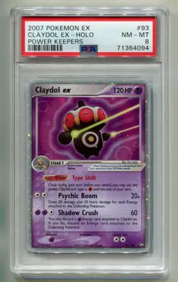 2007 POKEMON EX POWER KEEPERS CLAYDOL EX #93/108 ULTRA RARE HOLO FOIL PSA 8 A P1 - Image 1