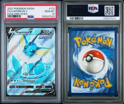 PSA 10 Vaporeon V 172/203 Evolving Skies Ultra Rare Full Art Pokemon GEM MINT - Image 3