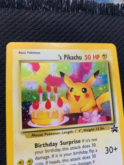 Birthday Pikachu #24 Black Star Promo Pokemon Card - WOTC 1999 - LP/MP - Image 2
