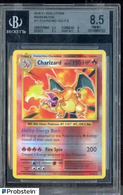 2016 Pokemon XY Evolutions Reverse Foil #11 Charizard Holo BGS 8.5 GEM MINT - Image 1