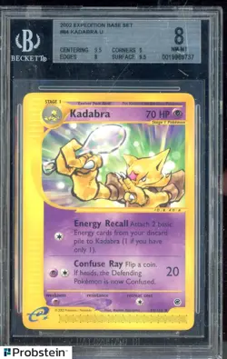 2002 Pokemon-e TCG Expedition Base Set #84 Kadabra U BGS 8 NM-MT - Image 1