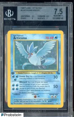 1999 Pokemon Fossil 1st Edition #2 Articuno Holo BGS 7.5 NM+ - Image 1