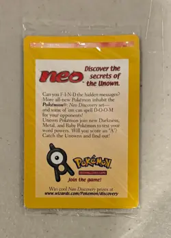 2001 WOTC POKEMON MOVIE ENTEI #34 BLACK STAR PROMO REVERSE HOLO SEALED PACK G - Image 1