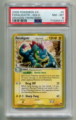 2006 POKEMON EX DRAGON FRONTIERS FERALIGATR #2/101 RARE HOLO FOIL PSA 8 A P1 - Image 1