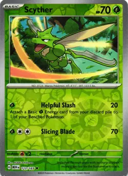 Pokemon TCG - Scyther 123/165 Reverse Holo 151 - NM - Image 1