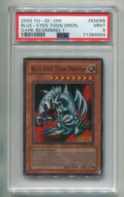 2004 YU-GI-OH DARK BEGINNING 1 BLUE-EYES TOON DRAGON DB1-EN066 HOLO PSA 9 B P1 - Image 1