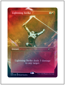 1x Lightning Strike, 724 Secret Lair Foil, Borderless Art, MTG NM - Image 1