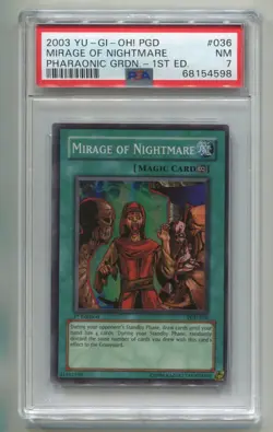 2003 YU-GI-OH PHARAONIC GUARDIAN MIRAGE OF NIGHTMARE PGD-036 1ST HOLO PSA 7 P1 - Image 1