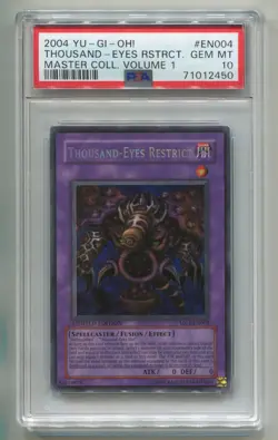 2004 YU-GI-OH MASTER COLLECTION THOUSAND-EYES RESTRICT MC1-EN004 SCR PSA 10 A P1 - Image 1