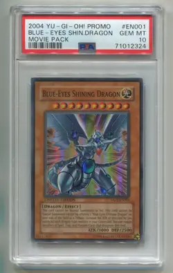 YU-GI-OH MOVIE PACK PROMO BLUE-EYES SHINING DRAGON MOV-EN001 HOLO PSA 10 A P1 - Image 1