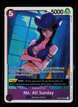 Ms. All Sunday 2023 One Piece Kingdoms of Intrigue #OP04-064 Super Rare - Image 1