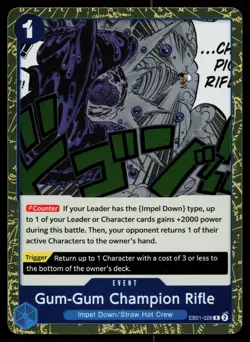 Gum-Gum Champion Rifle EB01-028 Extra Booster: Memorial Collection One Piece NM - Image 1