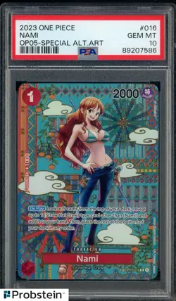 2023 One Piece OP05 EN Special Alternate Art #016 Nami PSA 10 GEM MINT - Image 1