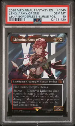 2025 MTG FINAL FANTASY #0545 LIGHTNING, ARMY OF ONE PSA 10 - Image 1