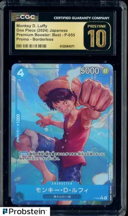 2024 One Piece Japanese P-055 Premium Booster Best Promo Monkey D Luffy CGC 10 - Image 1
