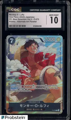 2024 One Piece Japanese PC Best Selection Vol.3 Alt Art Monkey D Luffy CGC 10 - Image 1