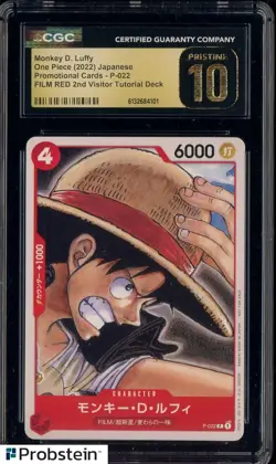 2022 One Piece JPN FILM RED 2nd Visitor Tutorial Monkey D Luffy CGC 10 PRISTINE - Image 1