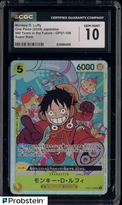 2024 One Piece Japanese 500 Years in the Future OP07-109 Monkey D Luffy CGC 10 - Image 1