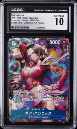 2025 ONE PIECE HEROINES EDITION JAPANESE SR ALT ART BOA HANCOCK CGC 10 GEM MINT - Image 1
