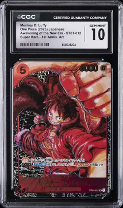 2023 ONE PIECE JPN AWAKENING OF THE NEW ERA SR 1ST ANV MONKEY D. LUFFY CGC 10 GM - Image 1