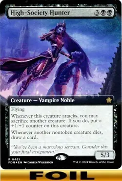 1x - High-Society Hunter - FOIL EXTENDED ART #461 - Foundations - NM MTG - Image 1