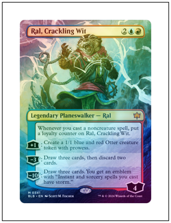 1x Ral, Crackling Wit, Foil, Borderless Art, Bloomburrow, MTG NM - Image 1