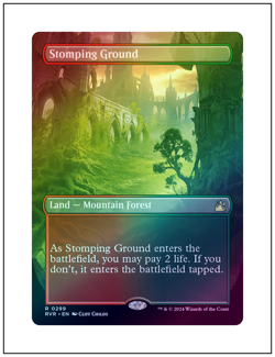 1x Stomping Ground, Foil, Borderless Art, Ravnica Remastered, MTG NM - Image 1