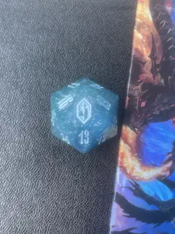 MTG X FINAL FANTASY Crystal Blue Oversized D20 Die Spin Down Life Counter Bundle - Image 1