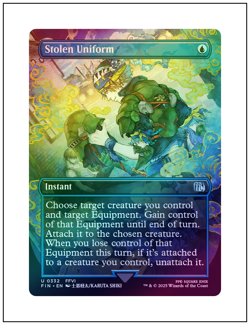 1x Stolen Uniform, Foil, Borderless Art, Final Fantasy, MTG NM - Image 1