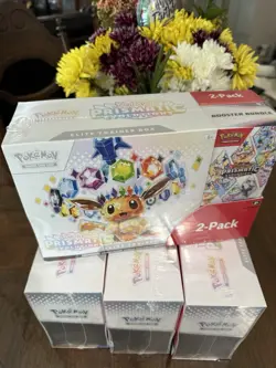 LOT OF (3) Pokemon TCG Prismatic Evolutions ETB Booster Bundle Costco 2 Pack - Image 1