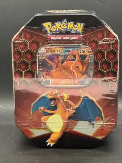 Pokemon TCG S&M Hidden Fates Tin Charizard GX Factory Sealed 820650804816 - Image 1