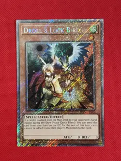 Yugioh! Droll & Lock Bird 1st Edition Platinum Secret Rare RA02-EN006 NM - Image 1