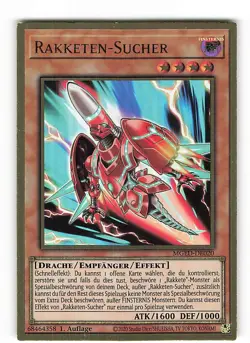 Yugioh RAKKETEN-SUCHER , mged-de020 Premium Gold Rare deutsch Near Mint - Image 1