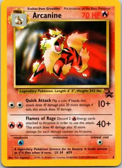 Black Star Promo Arcanine #6 Pokemon Card WOTC 1999 LP - Image 1
