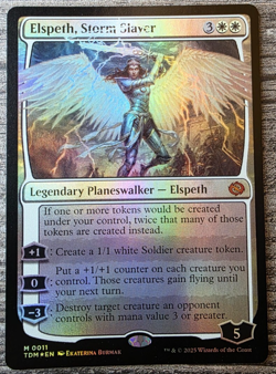MTG - Elspeth, Storm Slayer- Border, Alternate-Art, FOIL, TDM - MINT MYTHIC 0011 - Image 1