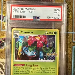 PSA 9 MINT 2022 Pokemon Go VENUSAUR #003 Holo Foil Rare - Image 4