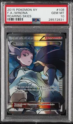 2015 POKEMON XY ROARING SKIES #108 FULL ART/WINONA PSA 10 - Image 1
