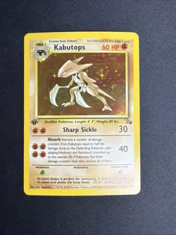 1st Edition Kabutops WOTC Holo Pokemon Card Rare - Image 1